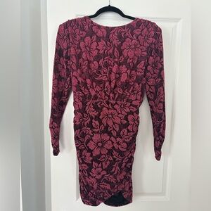 For Love and Lemons Maroon and Pink Sparkler Dress